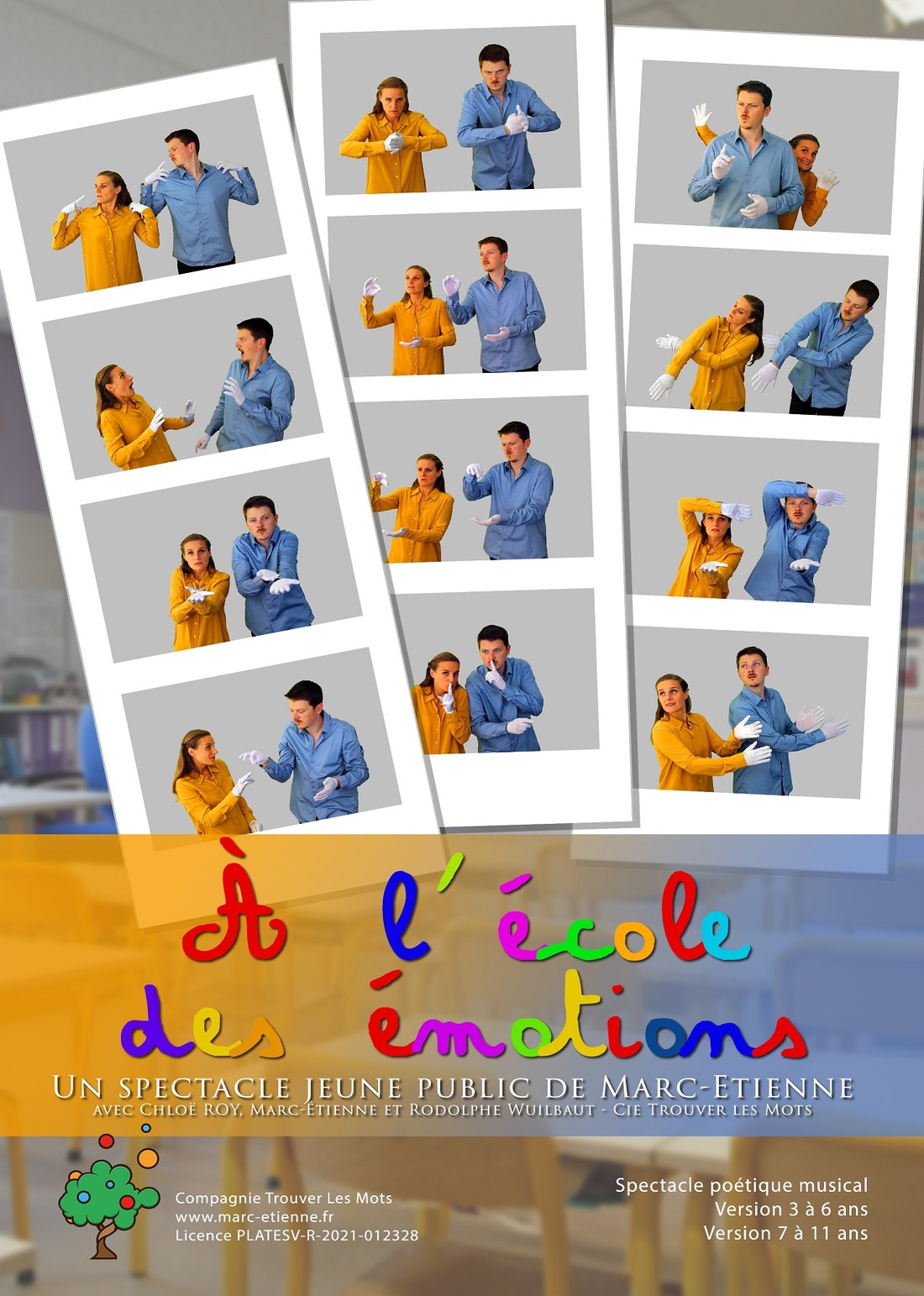 Affiche A L'ECOLE DES EMOTIONS pour representations scolaires